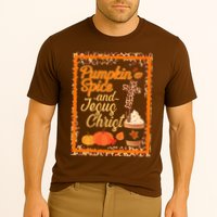 Pumpkin Spice And Jesus Christ Autumn Fall Leopard Print Performance Shirt