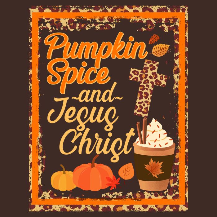 Pumpkin Spice And Jesus Christ Autumn Fall Leopard Print Cooling Performance Long Sleeve Crew