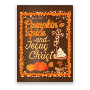 Pumpkin Spice And Jesus Christ Autumn Fall Leopard Print Poster