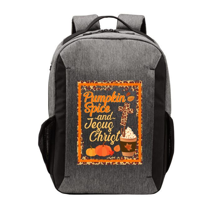 Pumpkin Spice And Jesus Christ Autumn Fall Leopard Print Vector Backpack