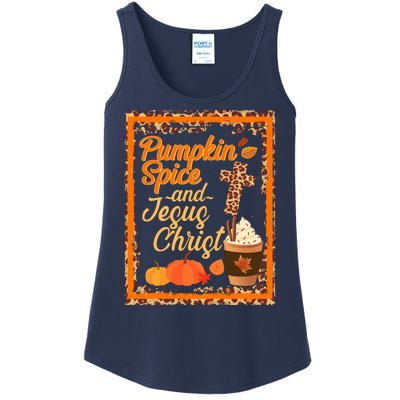 Pumpkin Spice And Jesus Christ Autumn Fall Leopard Print Ladies Essential Tank