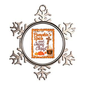 Pumpkin Spice And Jesus Christ Autumn Fall Leopard Print Metallic Star Ornament