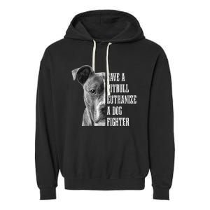 Pitbull Save A Pitbull Funny Dog Rescue Pitbull Mom Dad Garment-Dyed Fleece Hoodie