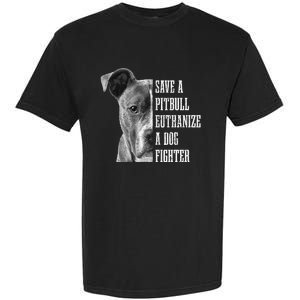 Pitbull Save A Pitbull Funny Dog Rescue Pitbull Mom Dad Garment-Dyed Heavyweight T-Shirt