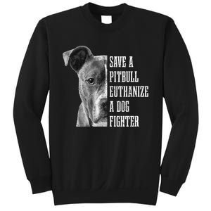 Pitbull Save A Pitbull Funny Dog Rescue Pitbull Mom Dad Sweatshirt