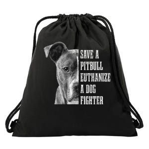 Pitbull Save A Pitbull Funny Dog Rescue Pitbull Mom Dad Drawstring Bag