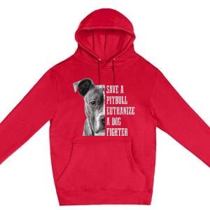 Pitbull Save A Pitbull Funny Dog Rescue Pitbull Mom Dad Premium Pullover Hoodie