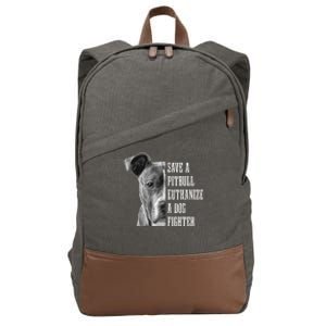 Pitbull Save A Pitbull Funny Dog Rescue Pitbull Mom Dad Cotton Canvas Backpack