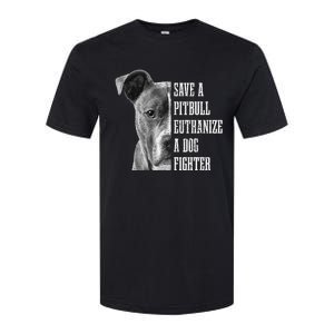 Pitbull Save A Pitbull Funny Dog Rescue Pitbull Mom Dad Softstyle CVC T-Shirt