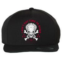 Predator Skull Ain't Got Time To Bleed Military Distressed Wool Snapback Cap