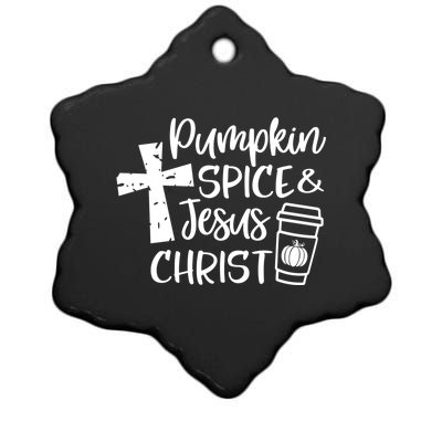 Pumpkin Spice And Jesus Christ Groovy Hello Fall Christian Gift Ceramic Star Ornament