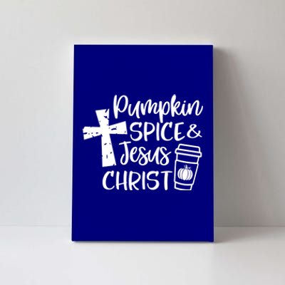 Pumpkin Spice And Jesus Christ Groovy Hello Fall Christian Gift Canvas