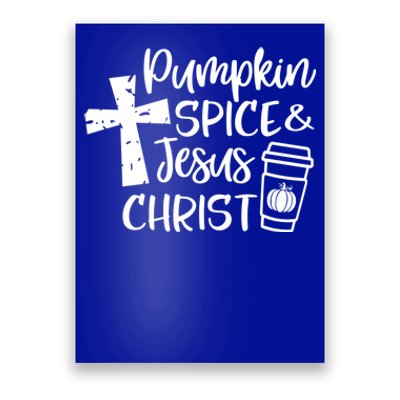 Pumpkin Spice And Jesus Christ Groovy Hello Fall Christian Gift Poster