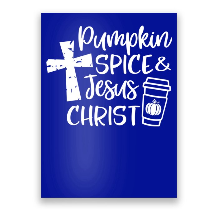 Pumpkin Spice And Jesus Christ Groovy Hello Fall Christian Gift Poster