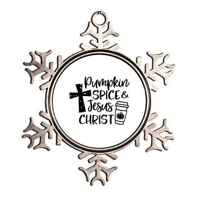 Pumpkin Spice And Jesus Christ Groovy Hello Fall Christian Gift Metallic Star Ornament