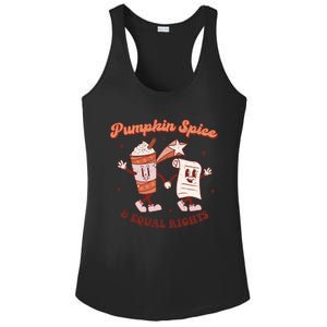 Pumpkin Spice And Equal Rights Retro Groovy Fall Season Gift Ladies PosiCharge Competitor Racerback Tank