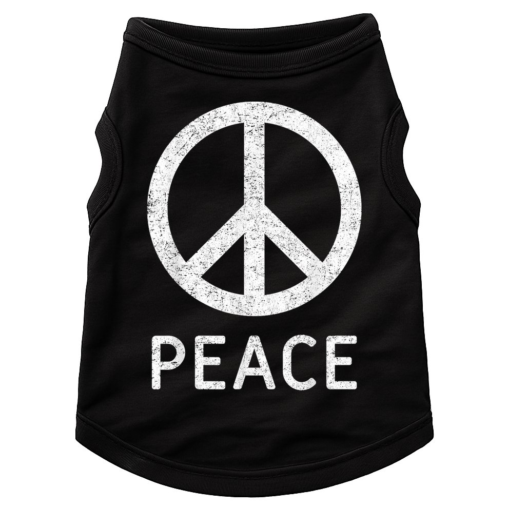 Peace Sign Anti War Vintage Retro Casual Graphic Doggie Tank
