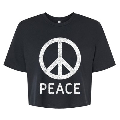 Peace Sign Anti War Vintage Retro Casual Graphic Bella+Canvas Jersey Crop Tee