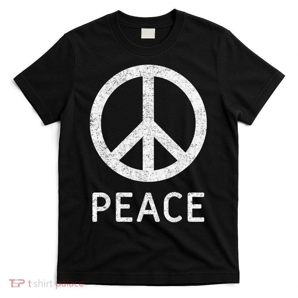 Peace Sign Anti War Vintage Retro Casual Graphic T-Shirt