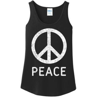 Peace Sign Anti War Vintage Retro Casual Graphic Ladies Essential Tank