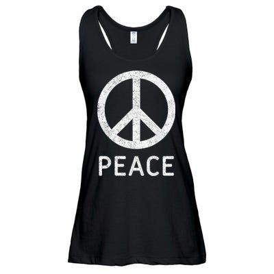 Peace Sign Anti War Vintage Retro Casual Graphic Ladies Essential Flowy Tank