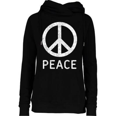 Peace Sign Anti War Vintage Retro Casual Graphic Womens Funnel Neck Pullover Hood