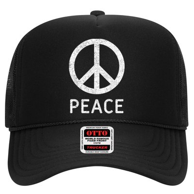 Peace Sign Anti War Vintage Retro Casual Graphic Trucker Hat