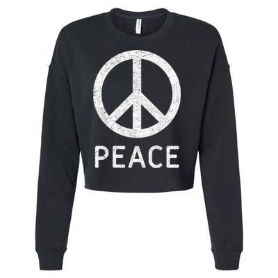 Peace Sign Anti War Vintage Retro Casual Graphic Cropped Pullover Crew