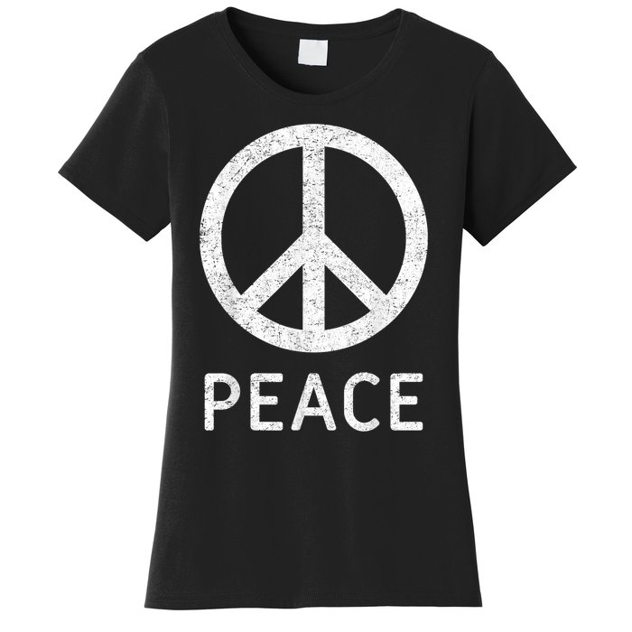 Peace Sign Anti War Vintage Retro Casual Graphic Women's T-Shirt