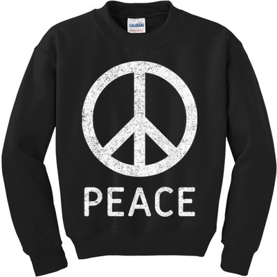 Peace Sign Anti War Vintage Retro Casual Graphic Kids Sweatshirt