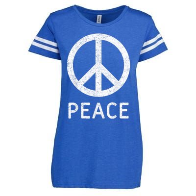 Peace Sign Anti War Vintage Retro Casual Graphic Enza Ladies Jersey Football T-Shirt