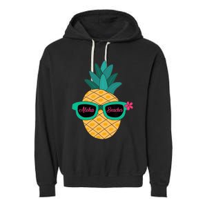 Pineapple Sunglasses Aloha Beaches Hawaiian - Hawaii Garment-Dyed Fleece Hoodie