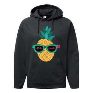 Pineapple Sunglasses Aloha Beaches Hawaiian - Hawaii Performance Fleece Hoodie