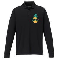 Pineapple Sunglasses Aloha Beaches Hawaiian - Hawaii Performance Long Sleeve Polo