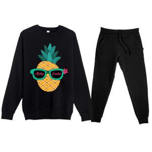 Pineapple Sunglasses Aloha Beaches Hawaiian - Hawaii Premium Crewneck Sweatsuit Set