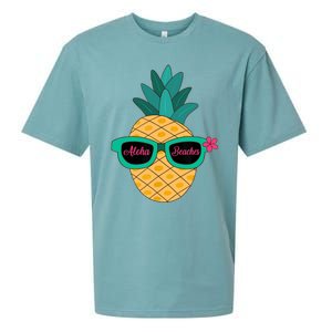 Pineapple Sunglasses Aloha Beaches Hawaiian - Hawaii Sueded Cloud Jersey T-Shirt