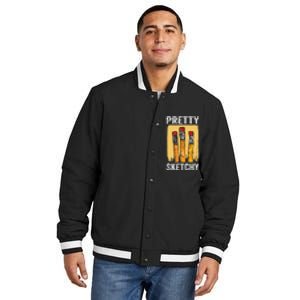 Pretty Sketchy Artist Pencils Sketch Sketching Paint Artist Insulated Varsity Jacket