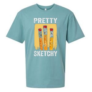 Pretty Sketchy Artist Pencils Sketch Sketching Paint Artist Sueded Cloud Jersey T-Shirt