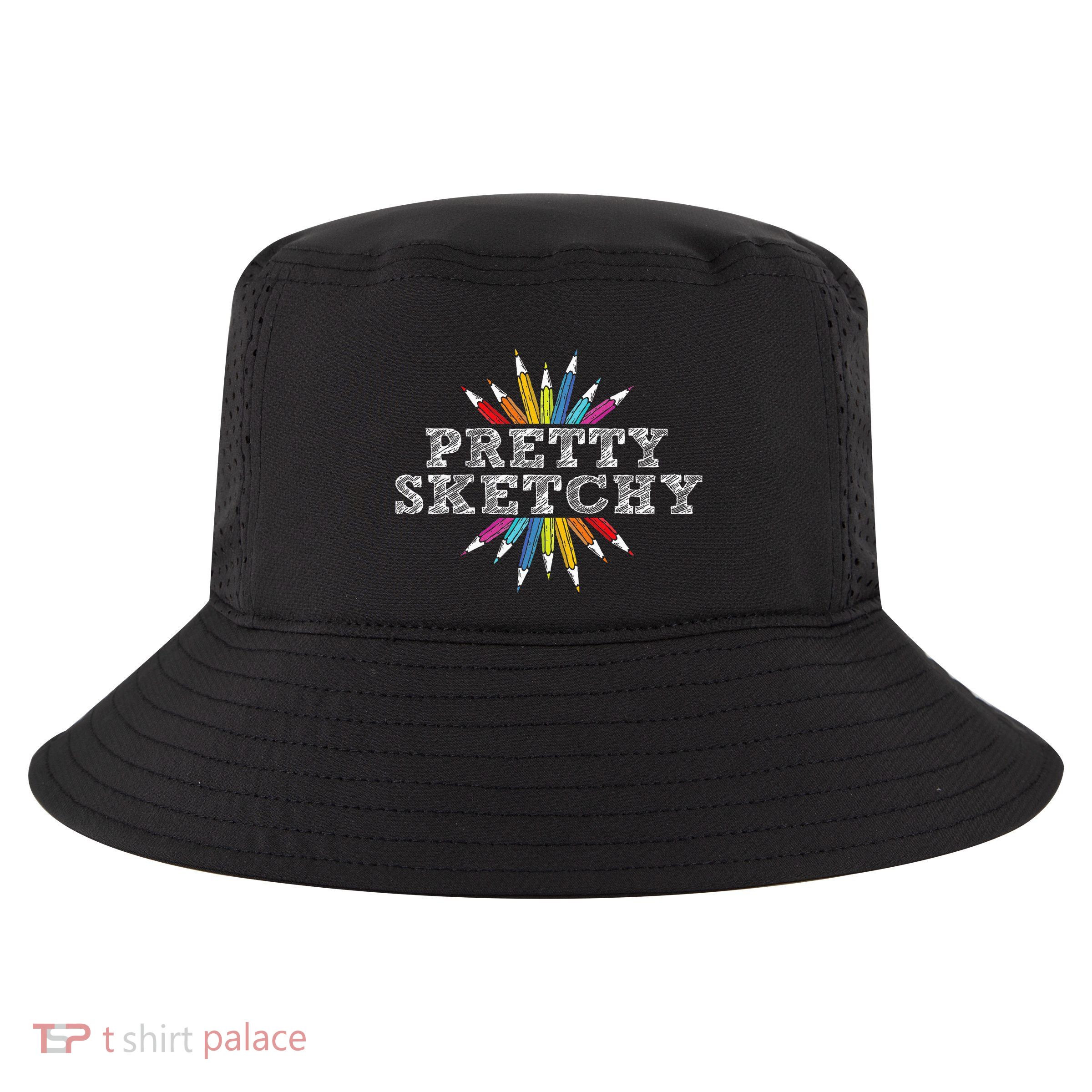 Pretty Sketchy Artist Drawing Sketching Colored Pencils Cool Comfort Performance Bucket Hat
