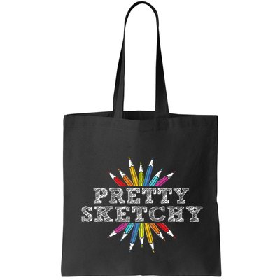 Pretty Sketchy Artist Drawing Sketching Colored Pencils Bag