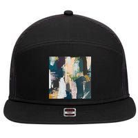 Paint Splatter Art Pattern 7 Panel Mesh Trucker Snapback Hat