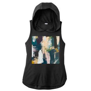 Paint Splatter Art Pattern Ladies PosiCharge Tri-Blend Wicking Draft Hoodie Tank