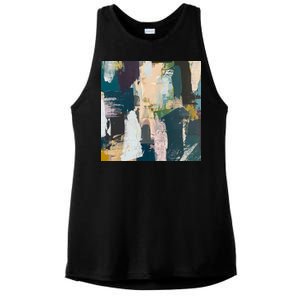 Paint Splatter Art Pattern Ladies PosiCharge Tri-Blend Wicking Tank