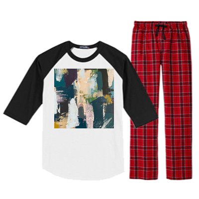 Paint Splatter Art Pattern Raglan Sleeve Pajama Set