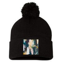Paint Splatter Art Pattern Pom Pom 12in Knit Beanie