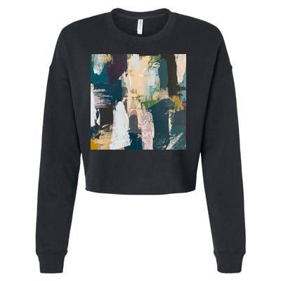 Paint Splatter Art Pattern Cropped Pullover Crew