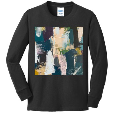 Paint Splatter Art Pattern Kids Long Sleeve Shirt