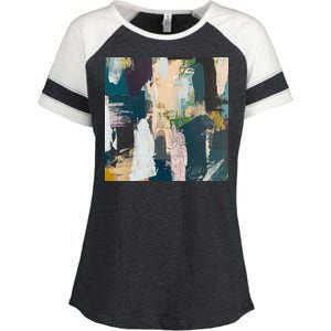 Paint Splatter Art Pattern Enza Ladies Jersey Colorblock Tee