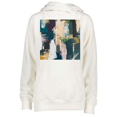 Paint Splatter Art Pattern Womens Funnel Neck Pullover Hood