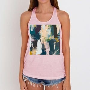 Paint Splatter Art Pattern Women's Knotted Racerback Tank